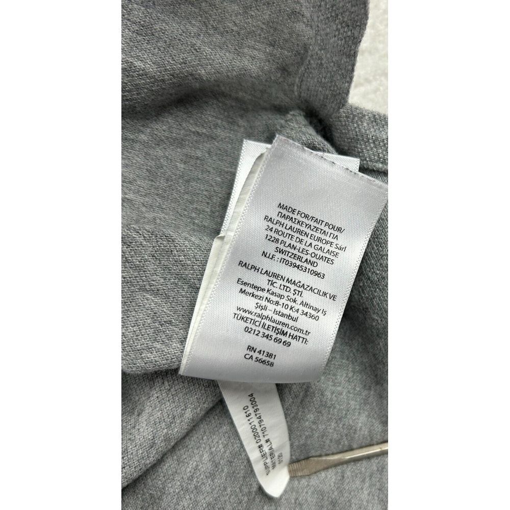 Polo Ralph Lauren Custom Slim Fit Men L Gray Embordered Big Pony Red White Blue - Picture 9 of 9